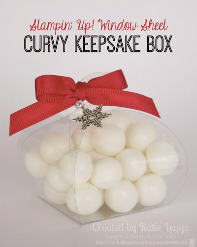 Stampin' Up! Window Sheet (Acetate) Christmas Curvy Keepsake Box Filled With Mints | Easy and simple to make multiple of and give as gifts or use as place settings and thank yous | Created by Katie Legge httprachelleggestampinup.wordpress.com