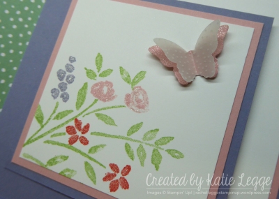 Corner fold birthday card using Number of Years and Birthday Blooms - butterfly and Wink of Stella closeup | 2016 Occasions | Created by Katie Legge