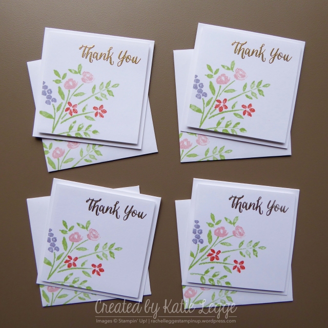Stampin' Up! Quick and Simple Floral Thank You Notecards | Using the NEW Number of Years Stamp Set | Created by Katie Legge rachelleggestampinup.wordpress.com